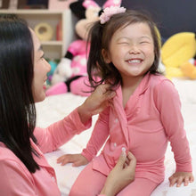 Load image into Gallery viewer, Kid&#39;s Blush Beauty Pink Double-Breasted Pajama Set
